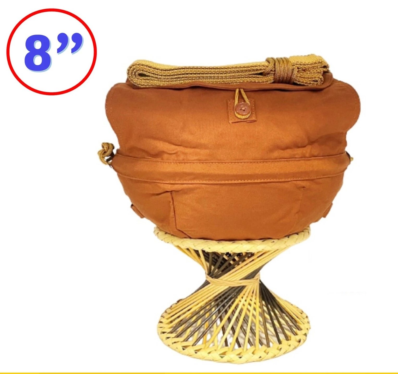 8" Monk’s bhiksha patra (Alms Bowl)with Cover & Cloth Holder
